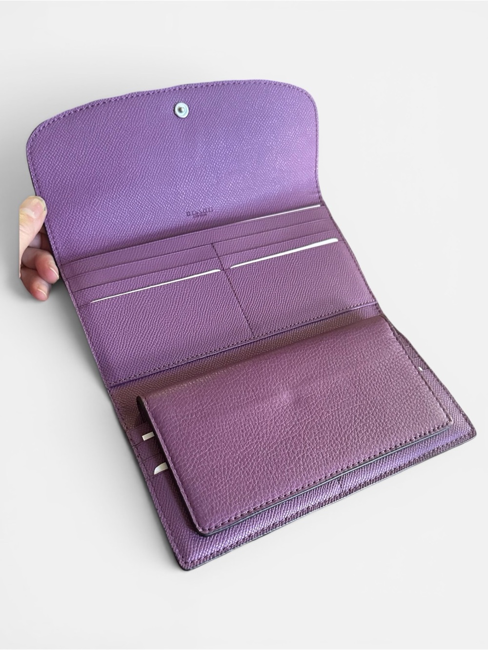 ✨ Coach Violet Purple Leather Continental Wallet NWT Rare Color - Picture 3 of 12